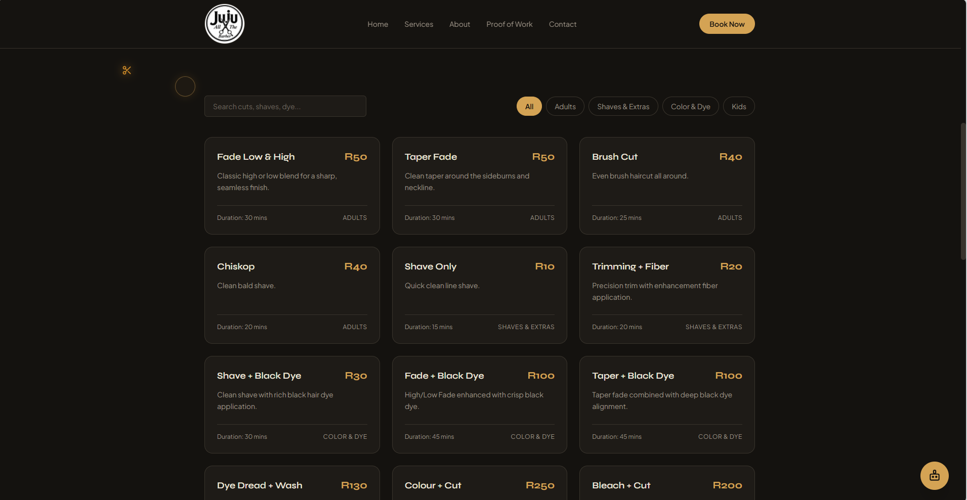 Interactive Service Menu